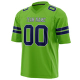 Custom Neon Green Navy Solid Colour Football Jersey