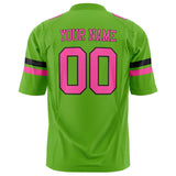 Custom Neon Green Pink Solid Colour Football Jersey