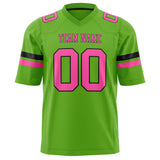 Custom Neon Green Pink Solid Colour Football Jersey