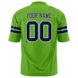 Custom Neon Green Navy Solid Colour Football Jersey