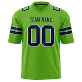 Custom Neon Green Navy Solid Colour Football Jersey