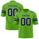 Custom Neon Green Navy Solid Colour Football Jersey