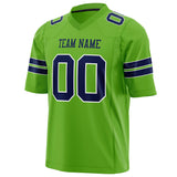 Custom Neon Green Navy Solid Colour Football Jersey