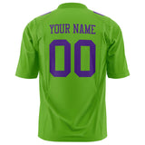 Custom Neon Green Purple Solid Colour Football Jersey