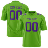 Custom Neon Green Purple Solid Colour Football Jersey