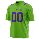 Custom Neon Green Purple Solid Colour Football Jersey