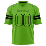 Custom Neon Green Black Solid Colour Football Jersey