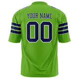 Custom Neon Green Navy Solid Colour Football Jersey