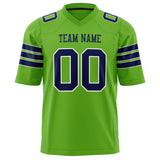 Custom Neon Green Navy Solid Colour Football Jersey