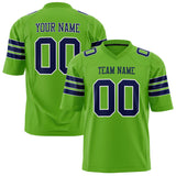 Custom Neon Green Navy Solid Colour Football Jersey FT01240725NE301