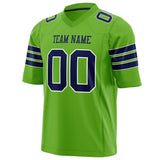 Custom Neon Green Navy Solid Colour Football Jersey