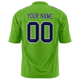 Custom Neon Green Navy Solid Colour Football Jersey