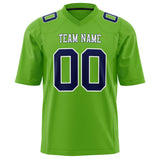 Custom Neon Green Navy Solid Colour Football Jersey