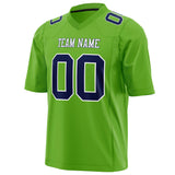 Custom Neon Green Navy Solid Colour Football Jersey