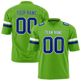 Custom Neon Green Royal Solid Colour Football Jersey