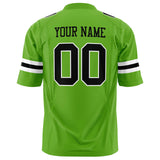 Custom Neon Green Black Solid Colour Football Jersey