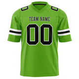 Custom Neon Green Black Solid Colour Football Jersey