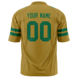 Custom Old Gold Kelly Green Solid Colour Football Jersey