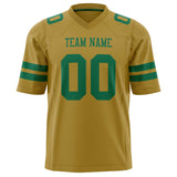 Custom Old Gold Kelly Green Solid Colour Football Jersey