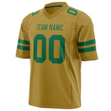 Custom Old Gold Kelly Green Solid Colour Football Jersey