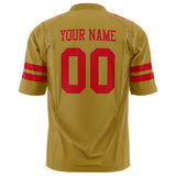 Custom Old Gold Red Solid Colour Football Jersey