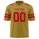 Custom Old Gold Red Solid Colour Football Jersey