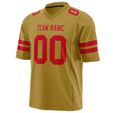 Custom Old Gold Red Solid Colour Football Jersey