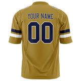 Custom Old Gold Navy Solid Colour Football Jersey