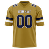 Custom Old Gold Navy Solid Colour Football Jersey