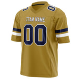 Custom Old Gold Navy Solid Colour Football Jersey