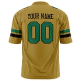 Custom Old Gold Kelly Green Solid Colour Football Jersey