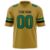 Custom Old Gold Kelly Green Solid Colour Football Jersey