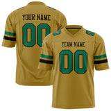 Custom Old Gold Kelly Green Solid Colour Football Jersey