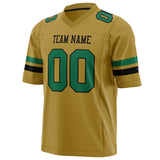 Custom Old Gold Kelly Green Solid Colour Football Jersey