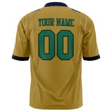 Custom Old Gold Kelly Green Solid Colour Football Jersey