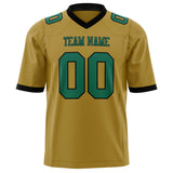 Custom Old Gold Kelly Green Solid Colour Football Jersey