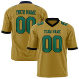 Custom Old Gold Kelly Green Solid Colour Football Jersey