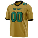 Custom Old Gold Kelly Green Solid Colour Football Jersey