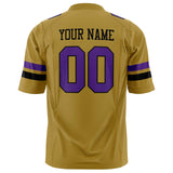 Custom Old Gold Purple Solid Colour Football Jersey