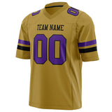 Custom Old Gold Purple Solid Colour Football Jersey