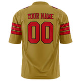 Custom Old Gold Red Solid Colour Football Jersey