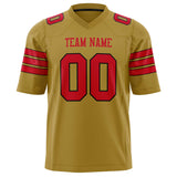 Custom Old Gold Red Solid Colour Football Jersey