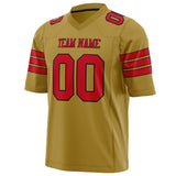 Custom Old Gold Red Solid Colour Football Jersey