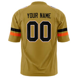 Custom Old Gold Black Solid Colour Football Jersey