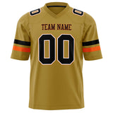 Custom Old Gold Black Solid Colour Football Jersey