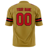 Custom Old Gold Red Solid Colour Football Jersey