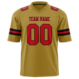 Custom Old Gold Red Solid Colour Football Jersey