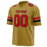 Custom Old Gold Red Solid Colour Football Jersey