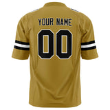 Custom Old Gold Black Solid Colour Football Jersey