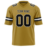 Custom Old Gold Black Solid Colour Football Jersey